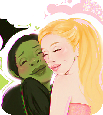 Wicked Fanart, Glinda and Elphaba Hugging
